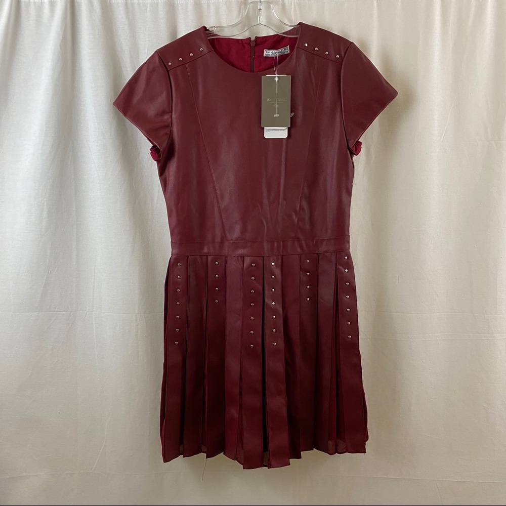 Mayoral leather girl dress NWT S18 years